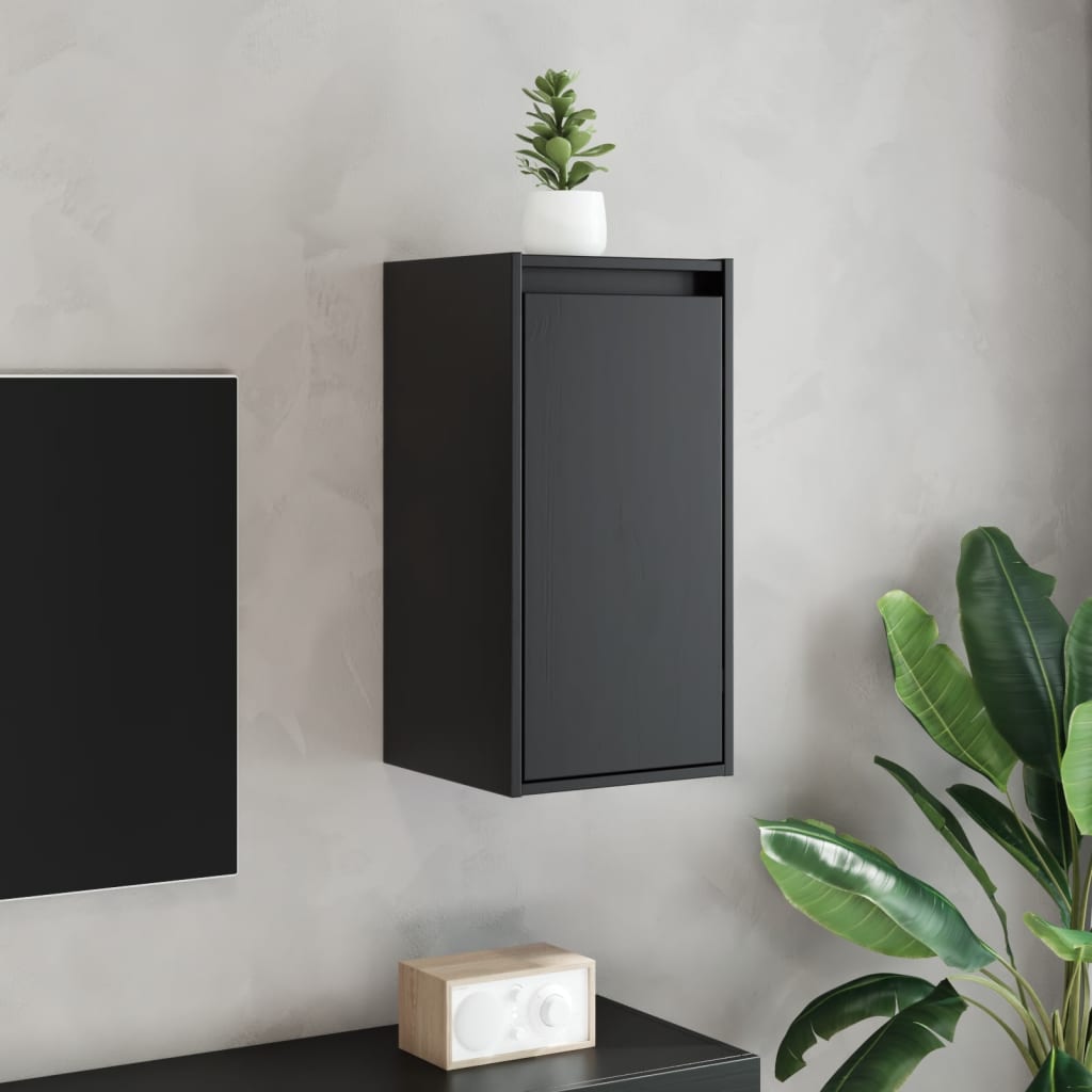 vidaXL Wall Cabinets 2 pcs Black 30x30x60 cm Solid Wood Pine