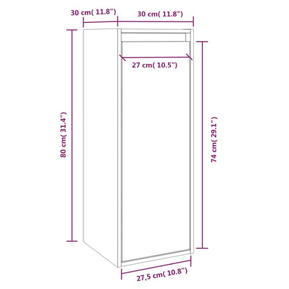 vidaXL Wall Cabinet 30x30x80 cm Solid Wood Pine