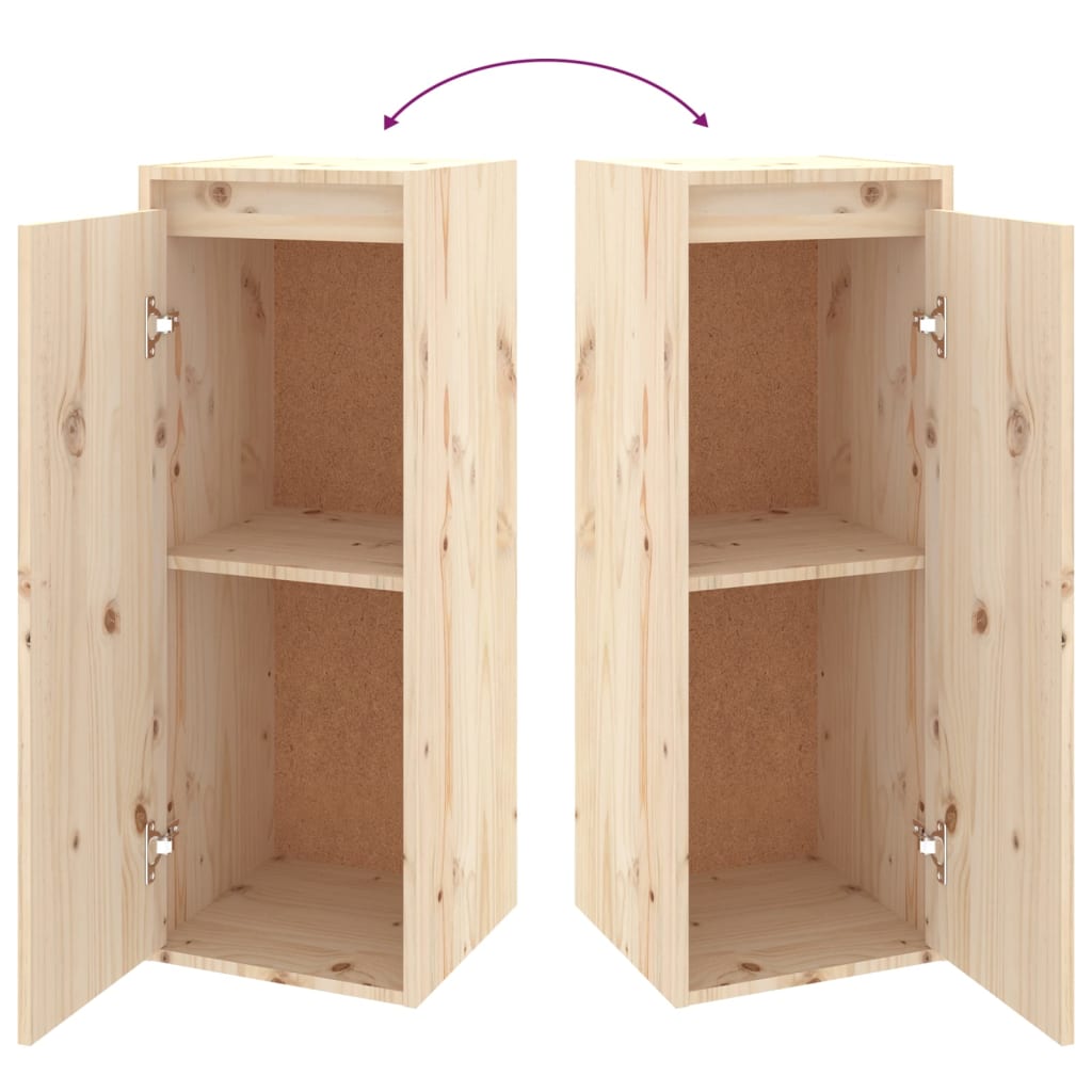 vidaXL Wall Cabinets 2 pcs 30x30x80 cm Solid Wood Pine