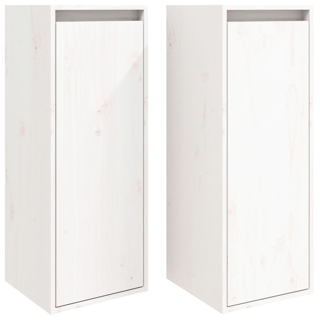 vidaXL Wall Cabinets 2 pcs White 30x30x80 cm Solid Wood Pine