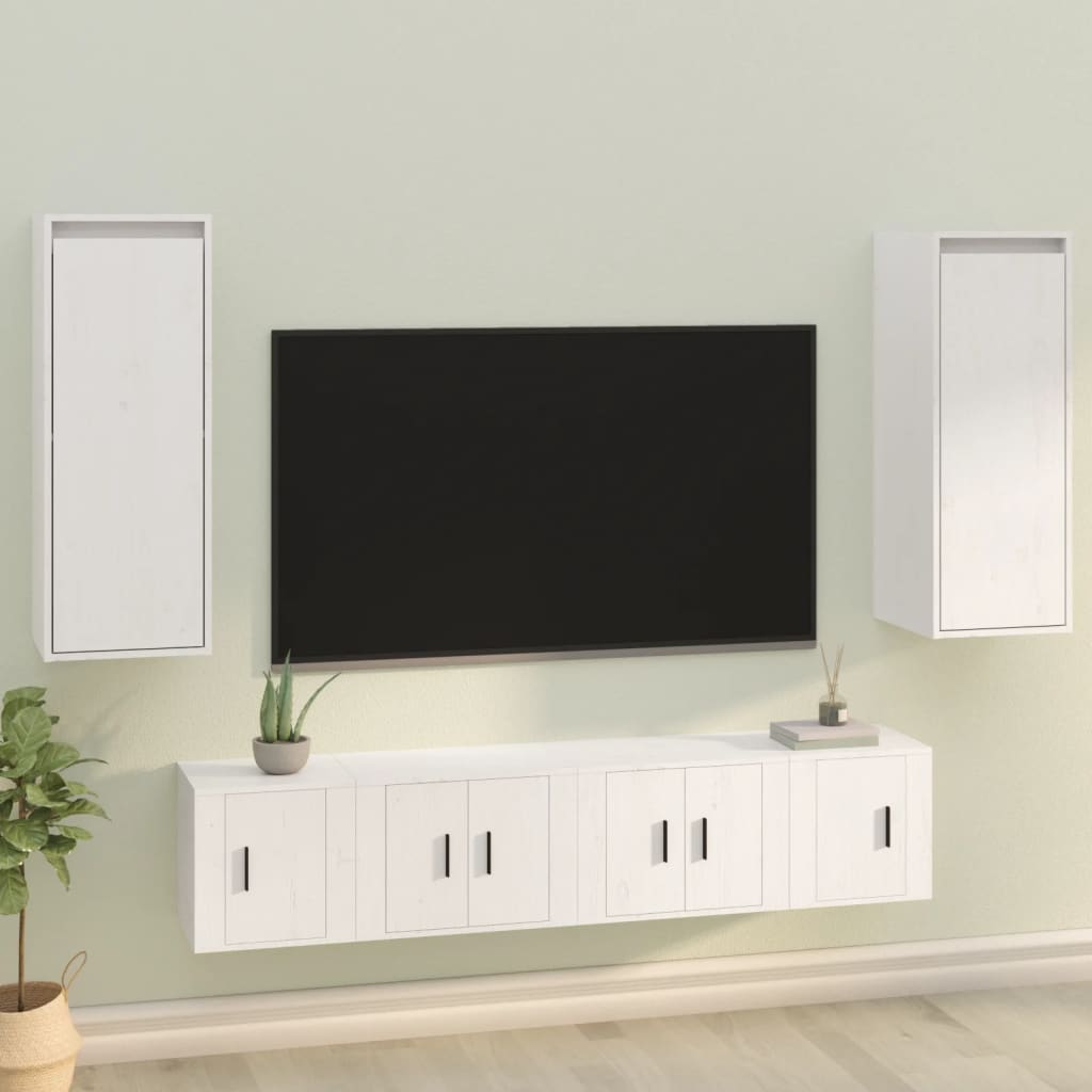 vidaXL Wall Cabinets 2 pcs White 30x30x80 cm Solid Wood Pine