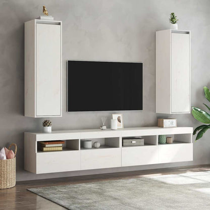 vidaXL Wall Cabinets 2 pcs White 30x30x100 cm Solid Pinewood