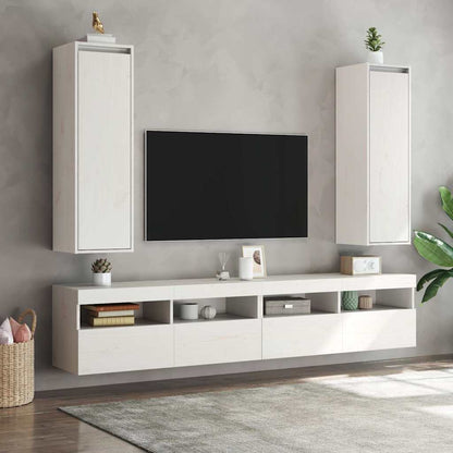 vidaXL Wall Cabinets 2 pcs White 30x30x100 cm Solid Pinewood
