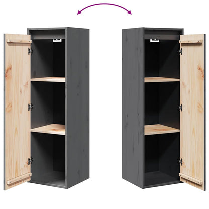 vidaXL Wall Cabinets 2 pcs Grey 30x30x100 cm Solid Pinewood