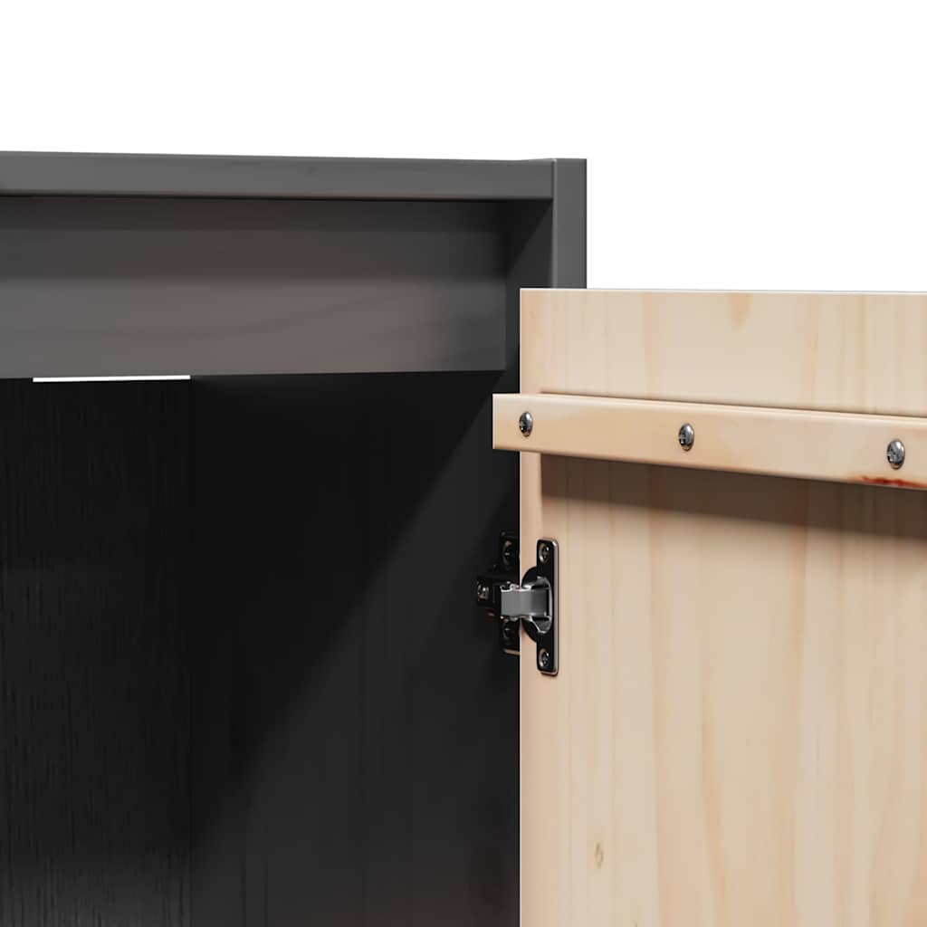 vidaXL Wall Cabinets 2 pcs Grey 30x30x100 cm Solid Pinewood