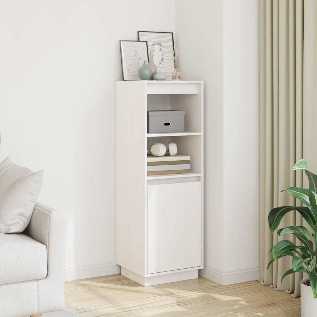 vidaXL Highboard White 37x34x110 cm Solid Wood Pine
