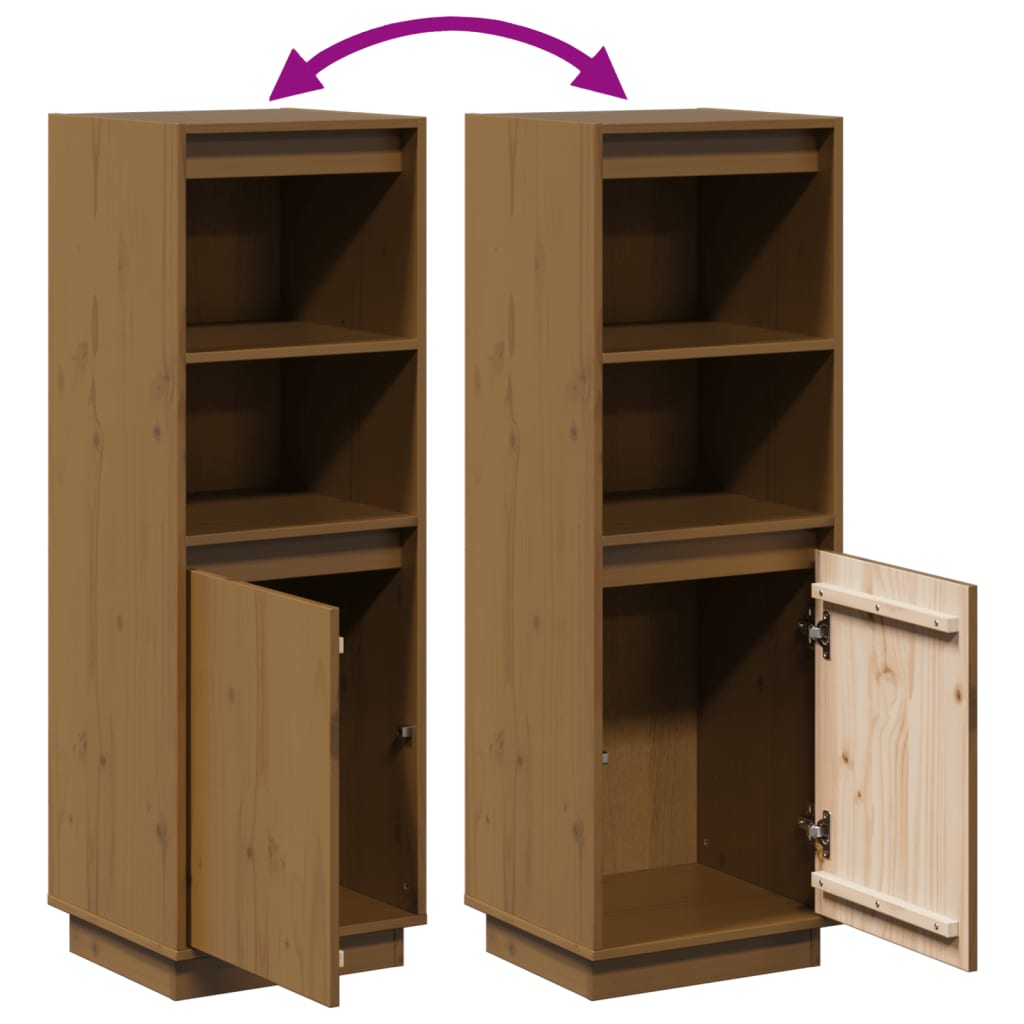 vidaXL Highboard Honey Brown 37x34x110 cm Solid Wood Pine