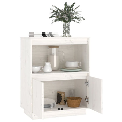 vidaXL Sideboard White 60x34x75 cm Solid Wood Pine