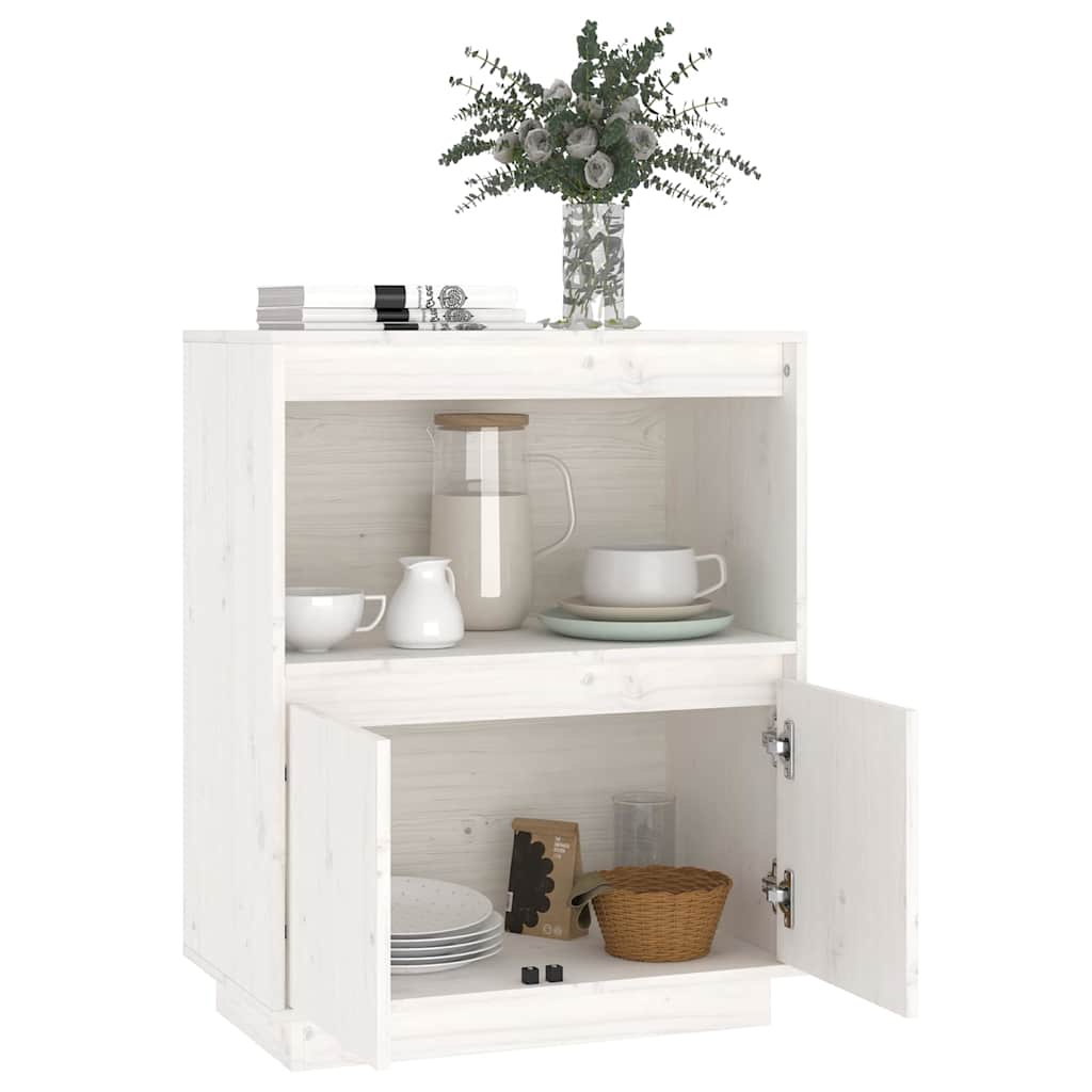 vidaXL Sideboard White 60x34x75 cm Solid Wood Pine