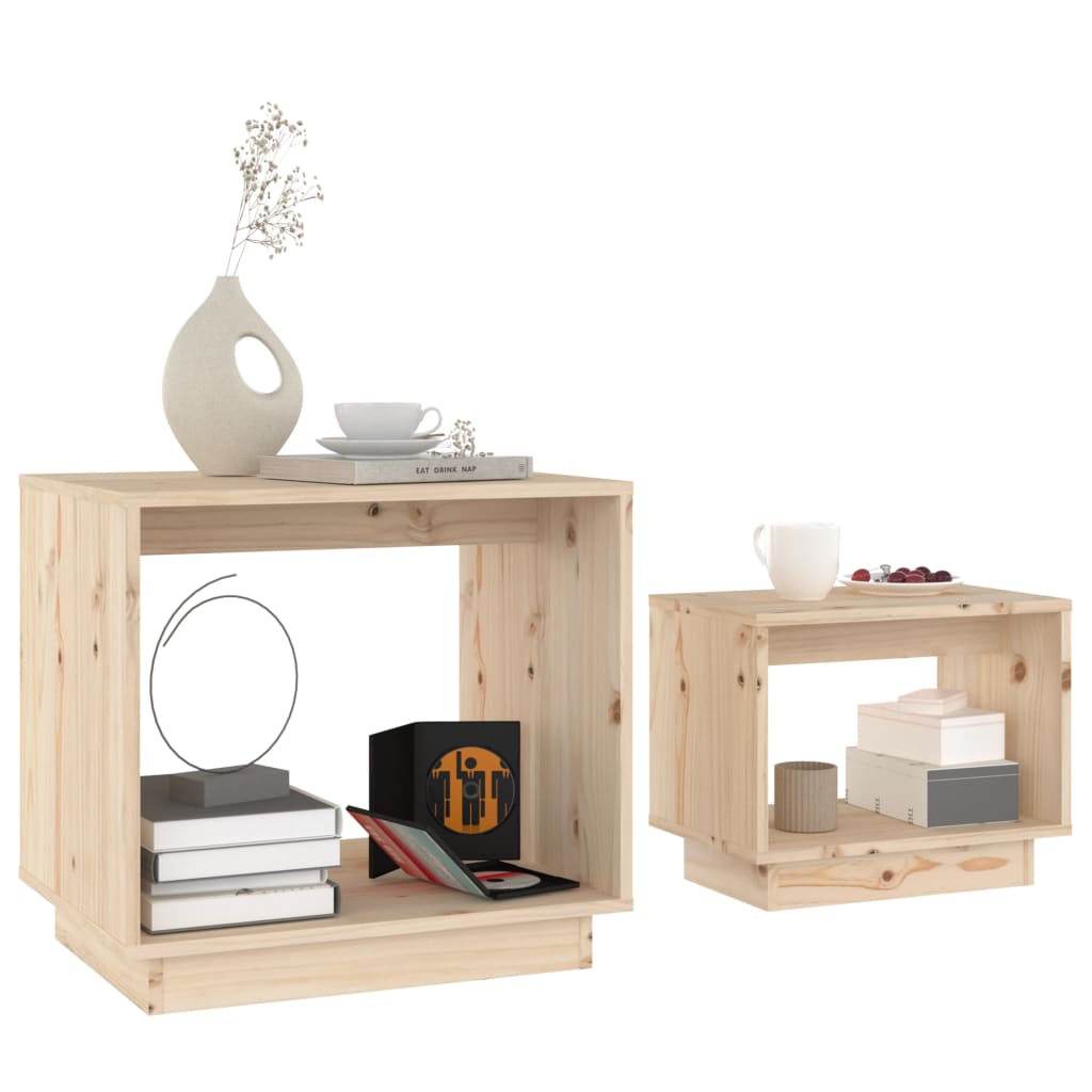 vidaXL Nesting Coffee Tables 2 pcs Solid Wood Pine