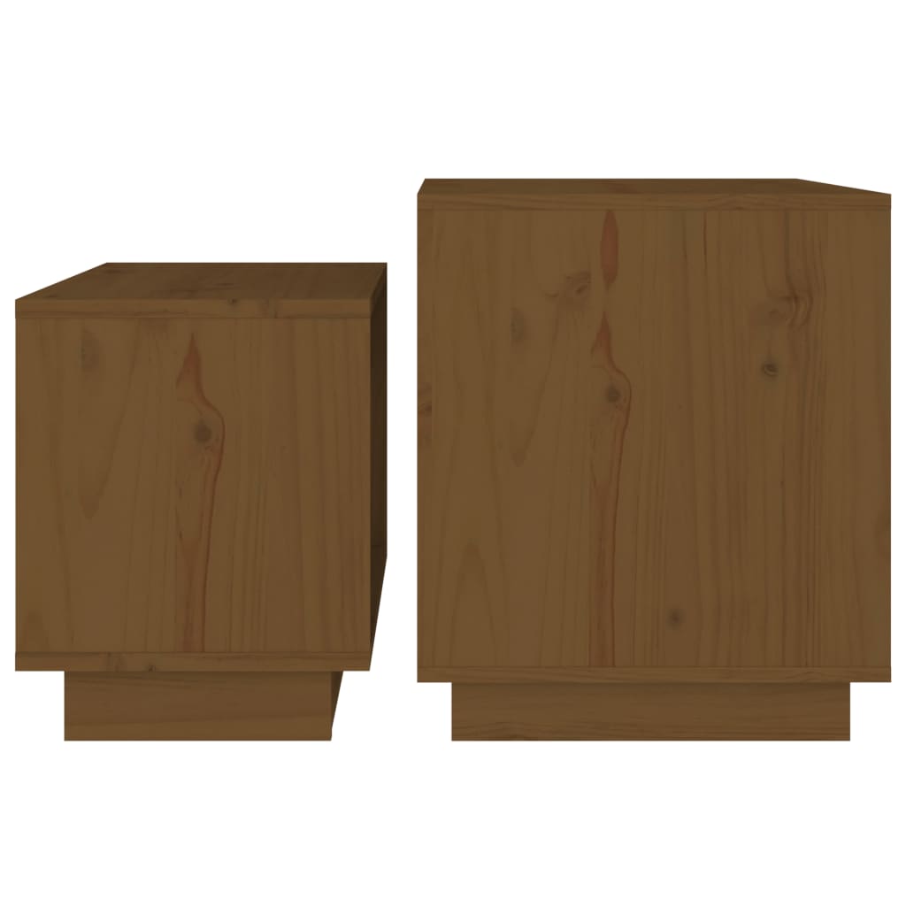vidaXL Nesting Coffee Tables 2 pcs Honey Brown Solid Wood Pine