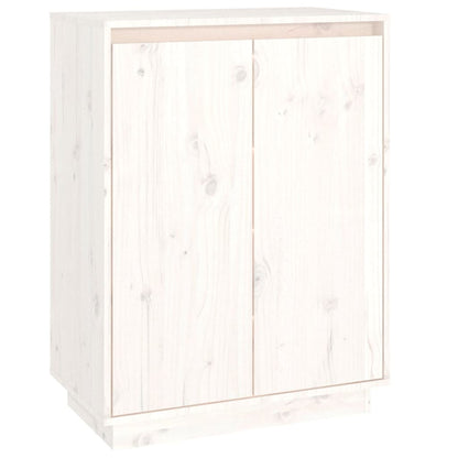 vidaXL Shoe Cabinet White 60x35x80 cm Solid Wood Pine