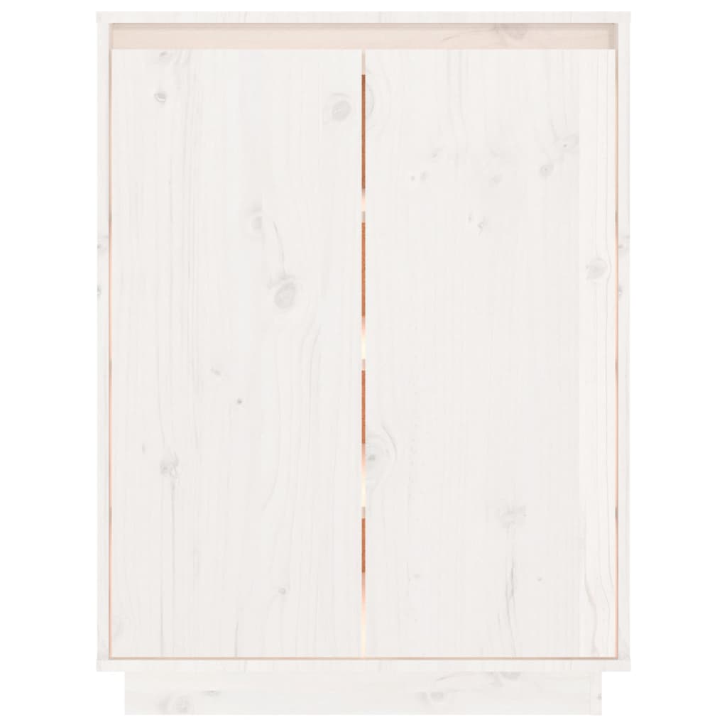 vidaXL Shoe Cabinet White 60x35x80 cm Solid Wood Pine