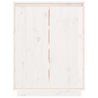 vidaXL Shoe Cabinet White 60x35x80 cm Solid Wood Pine