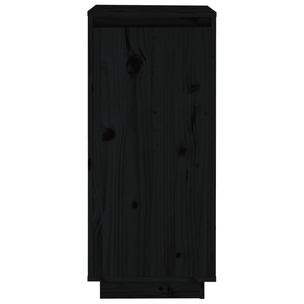 vidaXL Shoe Cabinet | Black | Solid pinewood | Compact | Shoe Cabinet