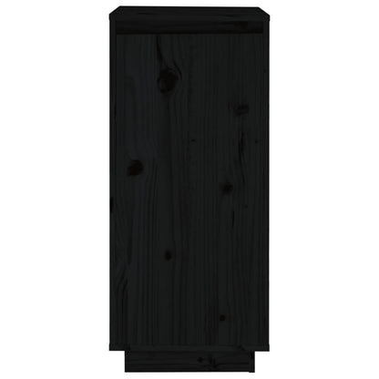 vidaXL Shoe Cabinet | Black | Solid pinewood | Compact | Shoe Cabinet