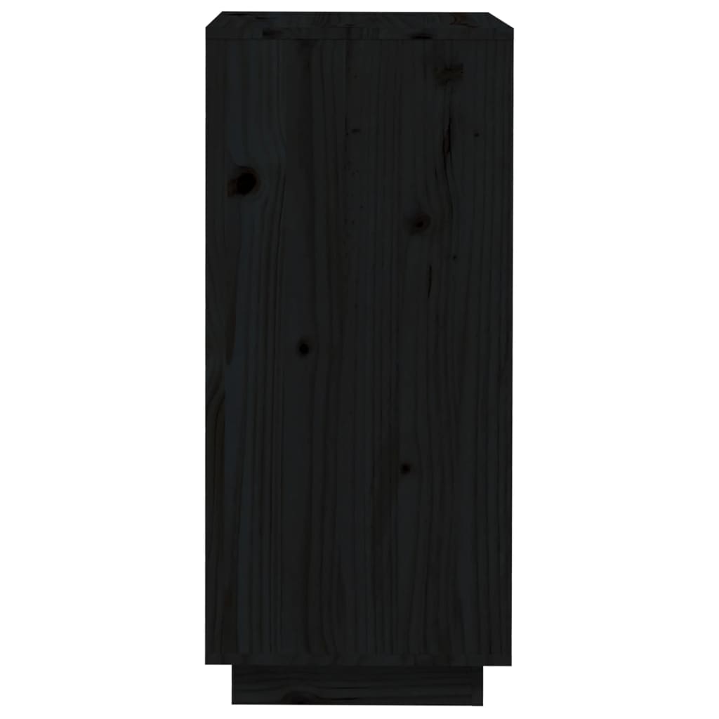 vidaXL Shoe Cabinet | Black | Solid pinewood | Compact | Shoe Cabinet