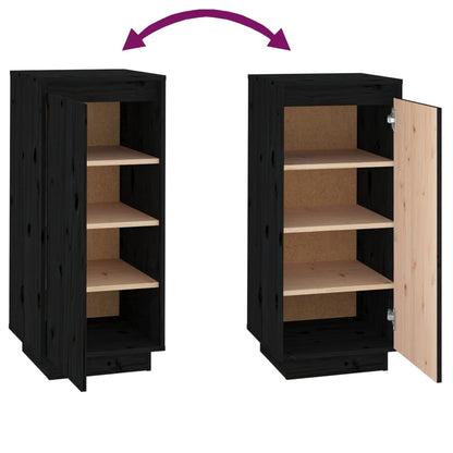 vidaXL Shoe Cabinet | Black | Solid pinewood | Compact | Shoe Cabinet