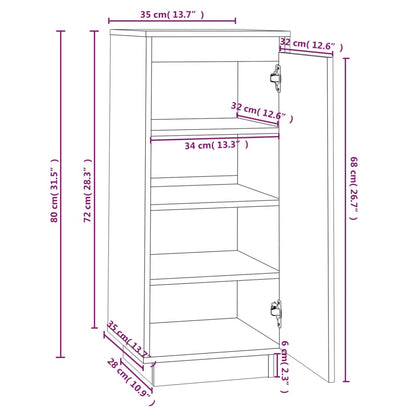 vidaXL Shoe Cabinet | Black | Solid pinewood | Compact | Shoe Cabinet