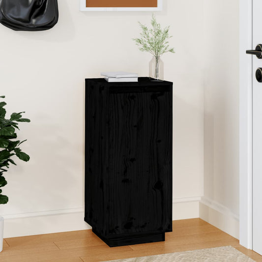 vidaXL Shoe Cabinet | Black | Solid pinewood | Compact | Shoe Cabinet