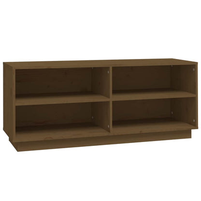 vidaXL Shoe Cabinet Honey Brown 110x34x45 cm Solid Wood Pine
