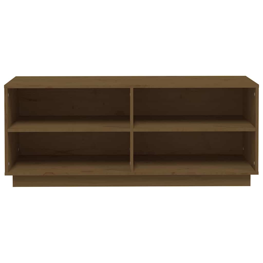 vidaXL Shoe Cabinet Honey Brown 110x34x45 cm Solid Wood Pine