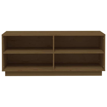 vidaXL Shoe Cabinet Honey Brown 110x34x45 cm Solid Wood Pine