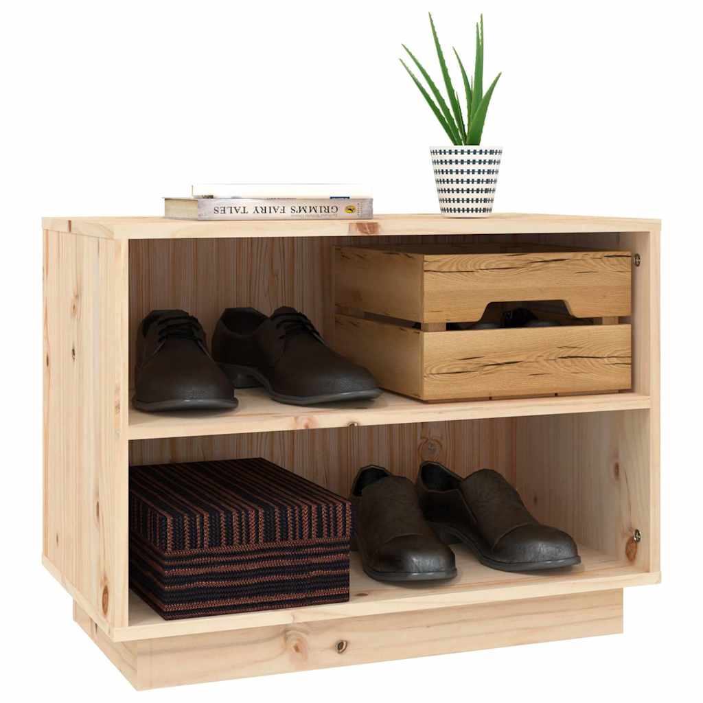 vidaXL Shoe Cabinet | Natural Wood | Solid Pine Wood | Compact | Shoe Cabinet