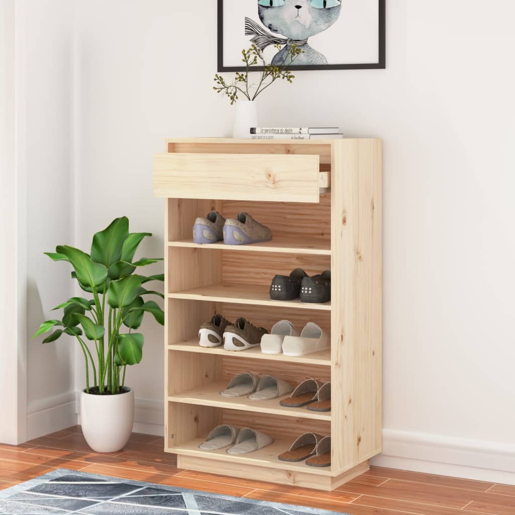 vidaXL Shoe Cabinet 60x34x105 cm Solid Wood Pine