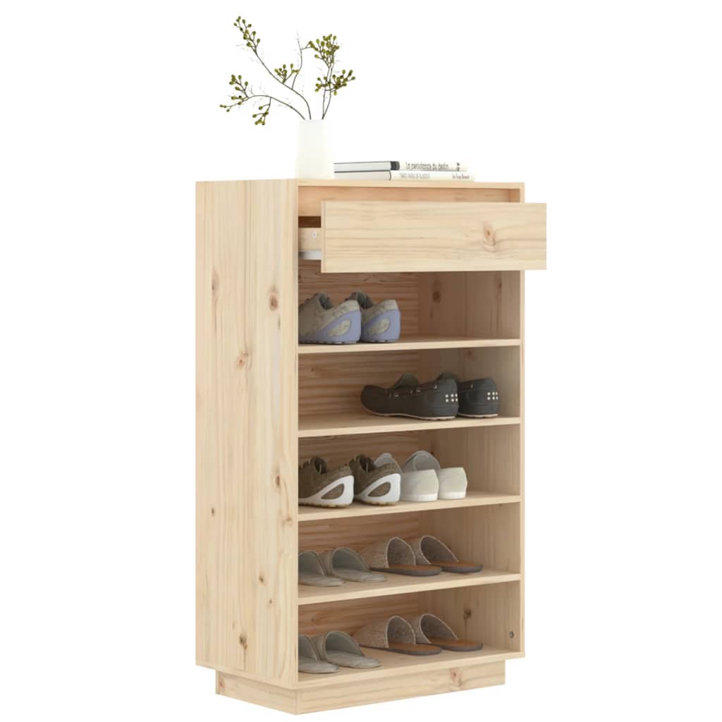 vidaXL Shoe Cabinet 60x34x105 cm Solid Wood Pine