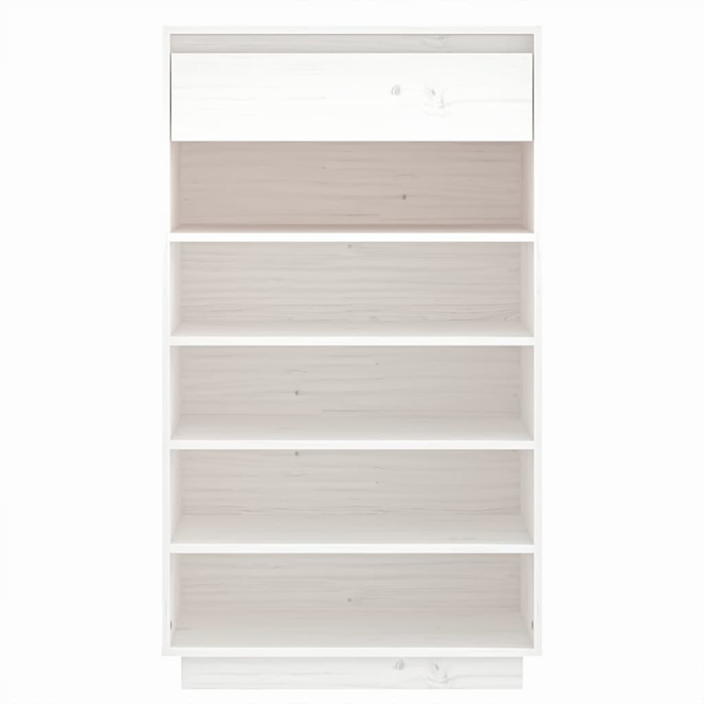 vidaXL Shoe Cabinet White 60x34x105 cm Solid Wood Pine