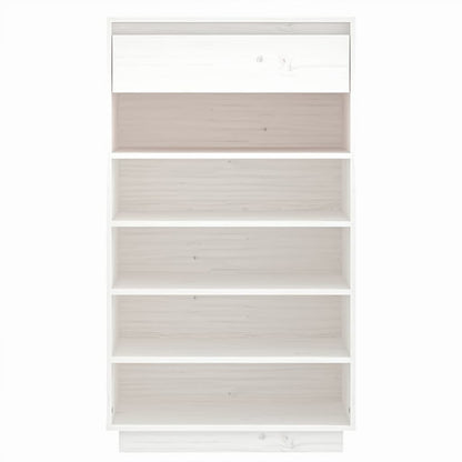 vidaXL Shoe Cabinet White 60x34x105 cm Solid Wood Pine
