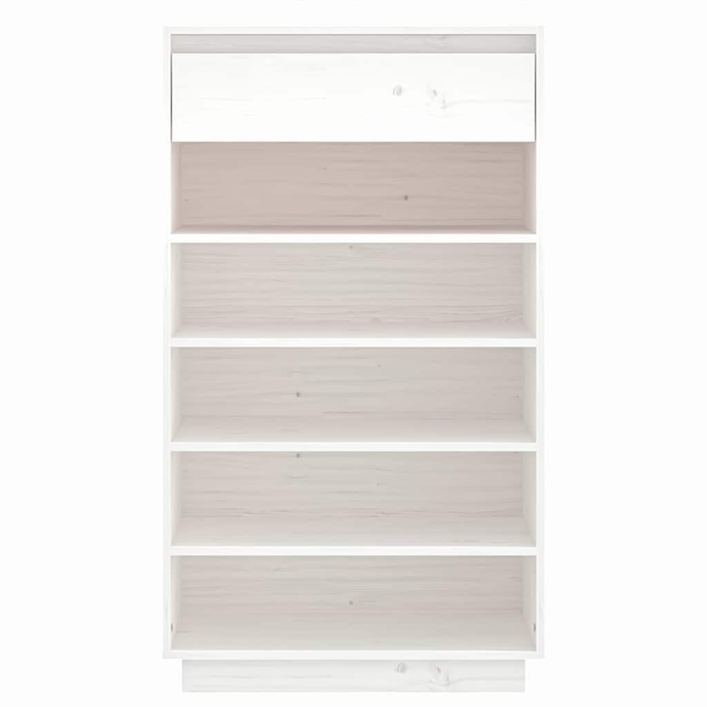 vidaXL Shoe Cabinet White 60x34x105 cm Solid Wood Pine