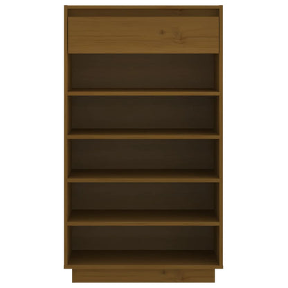 vidaXL Shoe Cabinet Honey Brown 60x34x105 cm Solid Wood Pine