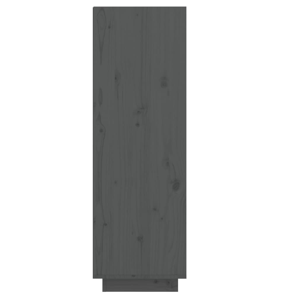 vidaXL Shoe Cabinet Grey 30x34x105 cm Solid Wood Pine
