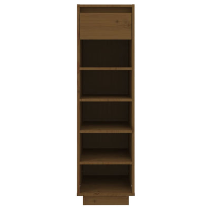 vidaXL Shoe Cabinet Honey Brown 30x34x105 cm Solid Wood Pine