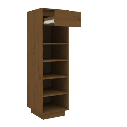 vidaXL Shoe Cabinet Honey Brown 30x34x105 cm Solid Wood Pine