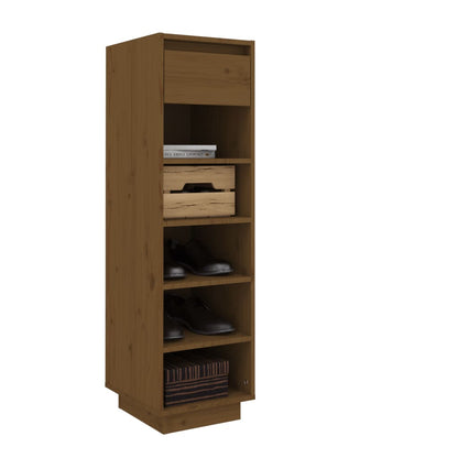 vidaXL Shoe Cabinet Honey Brown 30x34x105 cm Solid Wood Pine