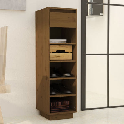 vidaXL Shoe Cabinet Honey Brown 30x34x105 cm Solid Wood Pine