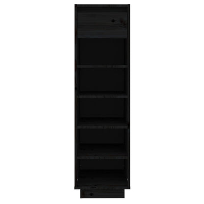 vidaXL Shoe Cabinet Black 30x34x105 cm Solid Wood Pine