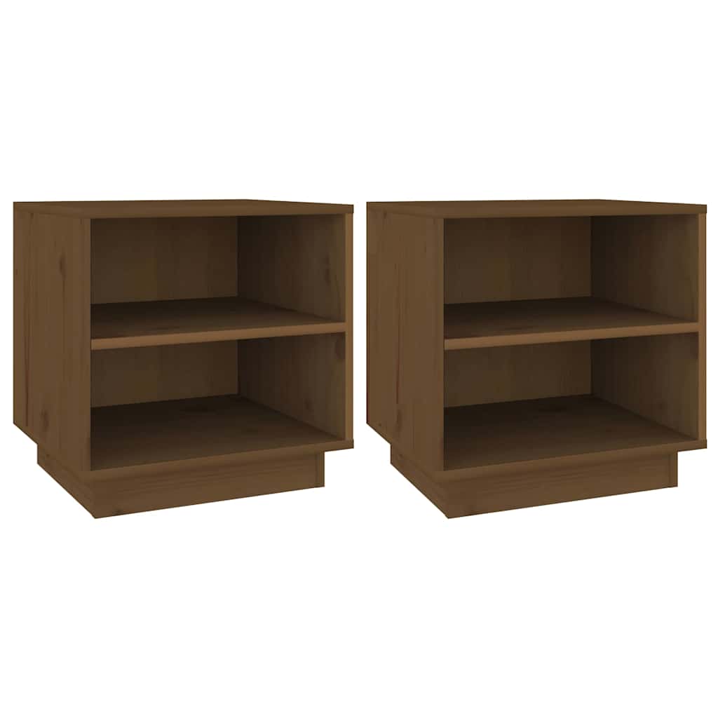 813332 vidaXL Bedside Cabinets 2 pcs Honey Brown 40x34x40 cm Solid Wood Pine