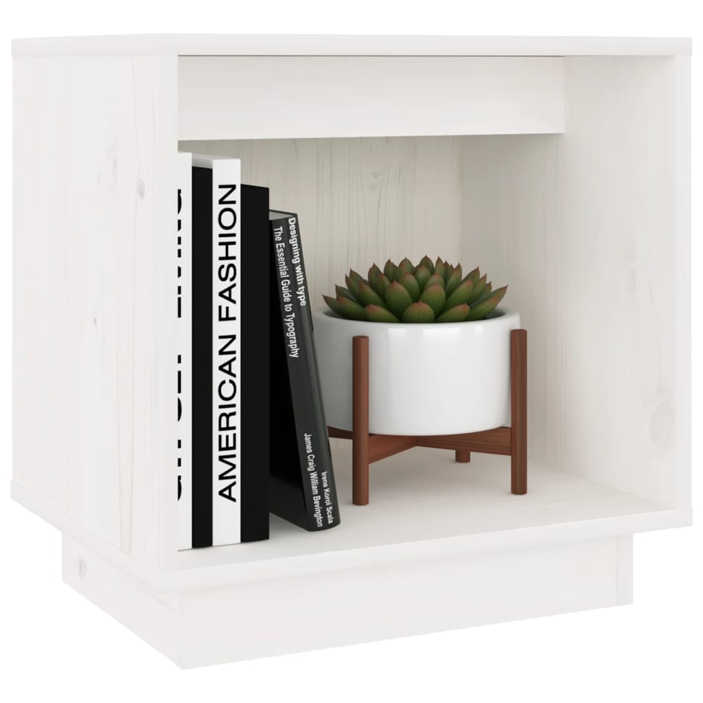 vidaXL Bedside Cabinet White 40x30x40 cm Solid Wood Pine