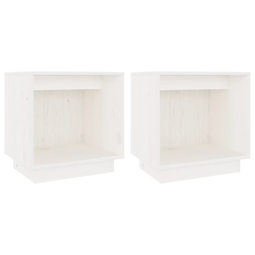 vidaXL Bedside Cabinets 2 pcs White 40x30x40 cm Solid Wood Pine