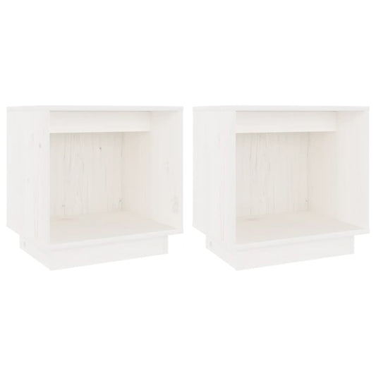 vidaXL Bedside Cabinets 2 pcs White 40x30x40 cm Solid Wood Pine