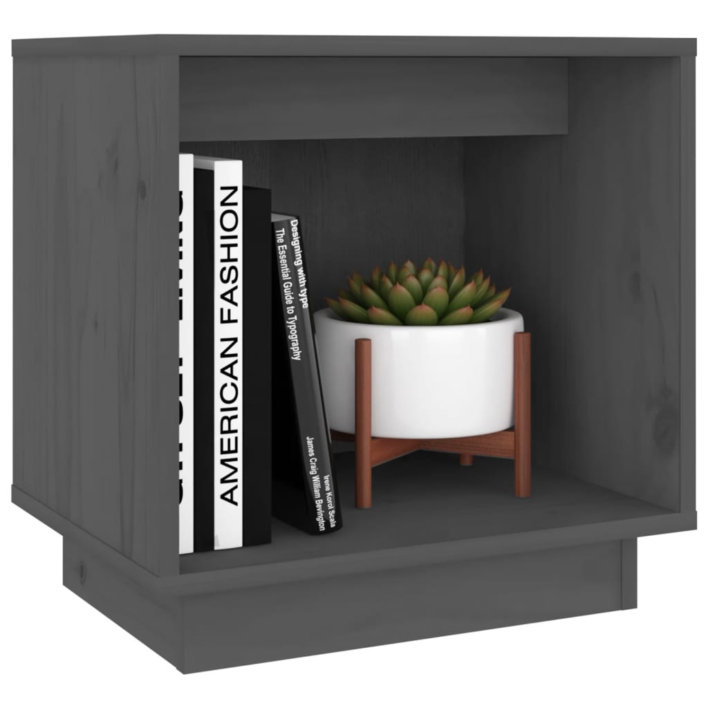 vidaXL Bedside Cabinets 2 pcs Grey 40x30x40 cm Solid Wood Pine