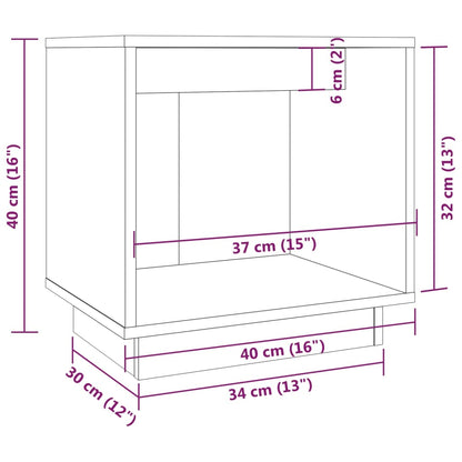 vidaXL Bedside Cabinets 2 pcs Grey 40x30x40 cm Solid Wood Pine