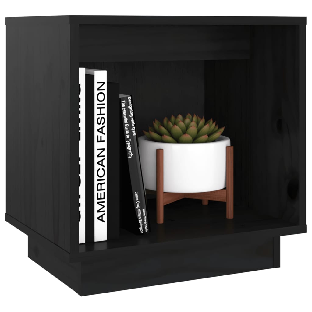 vidaXL Bedside Cabinets 2 pcs Black 40x30x40 cm Solid Wood Pine