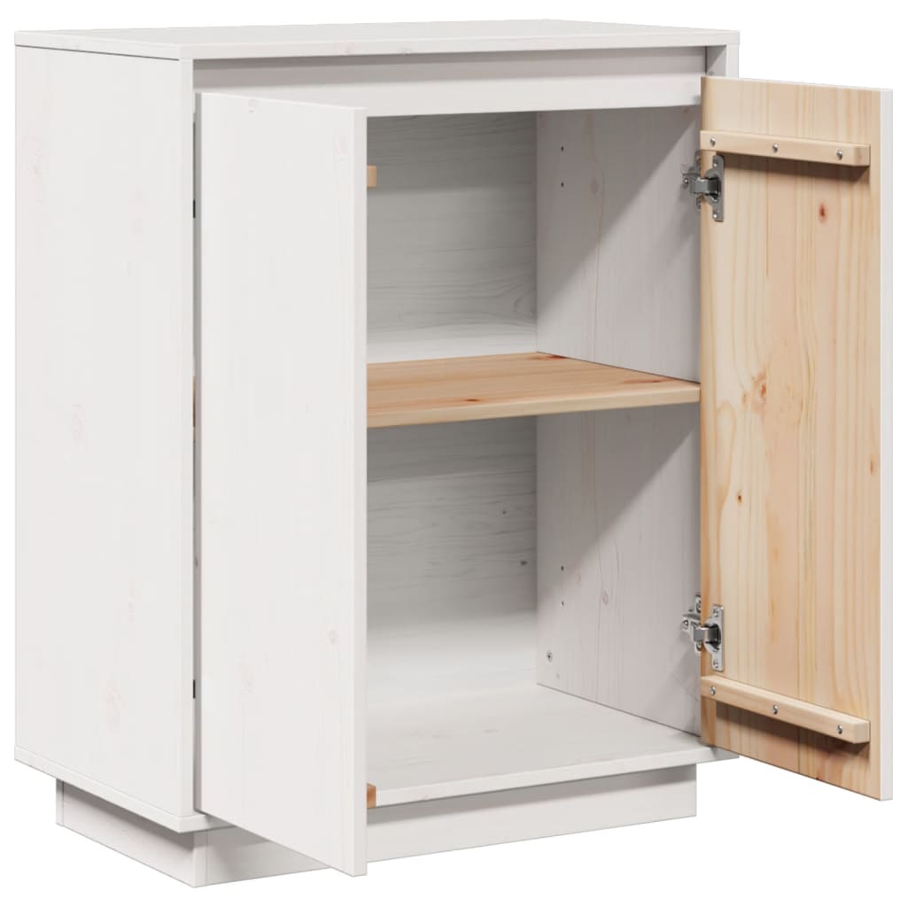 vidaXL Sideboard White 60x34x75 cm Solid Wood Pine