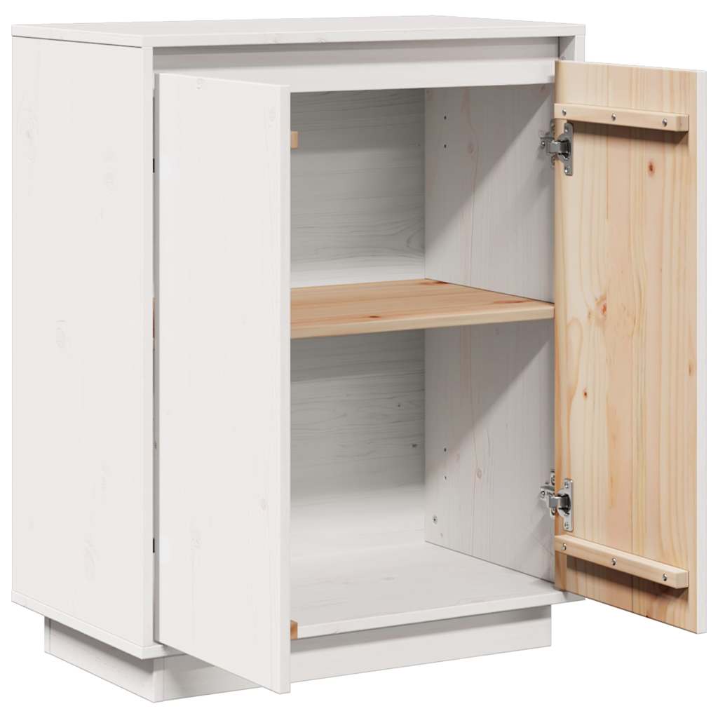 vidaXL Sideboard White 60x34x75 cm Solid Wood Pine