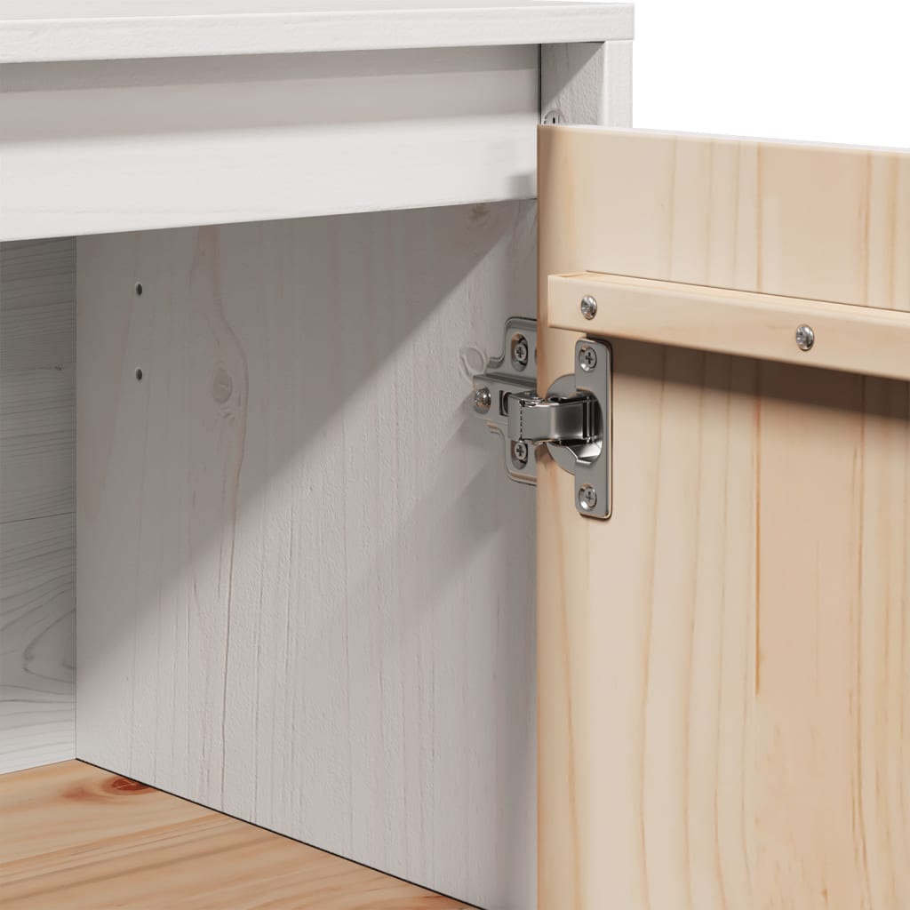 vidaXL Sideboard White 60x34x75 cm Solid Wood Pine
